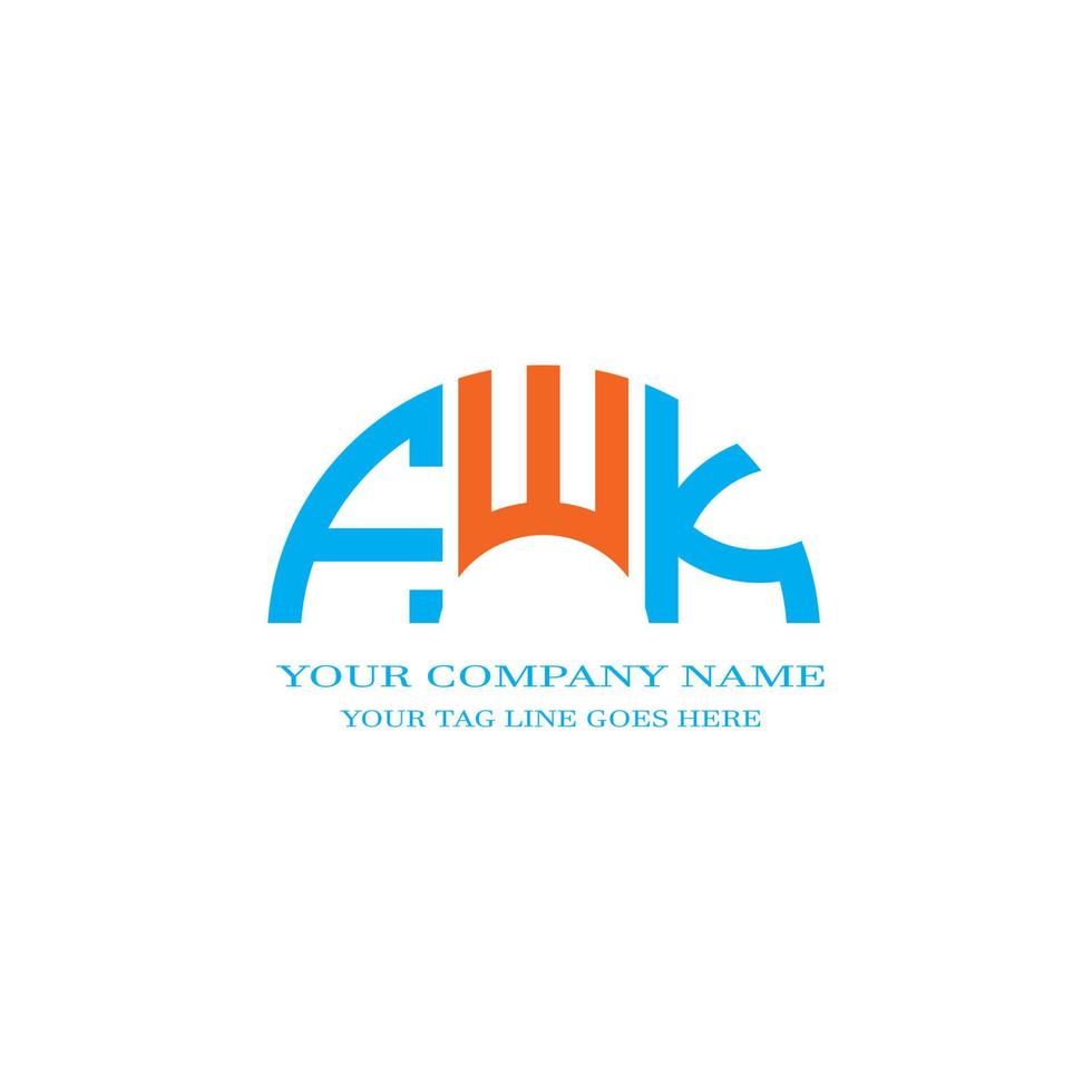 conception créative de logo de lettre fwk avec graphique vectoriel