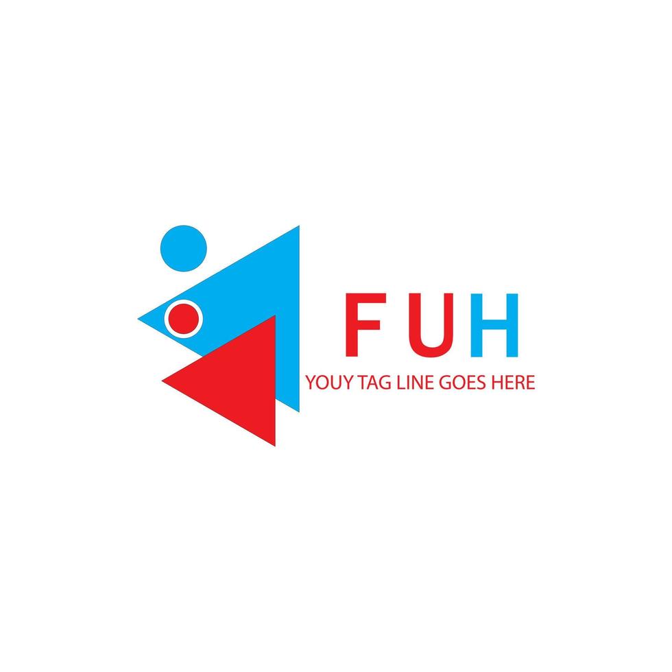 conception créative de logo de lettre fuh avec graphique vectoriel