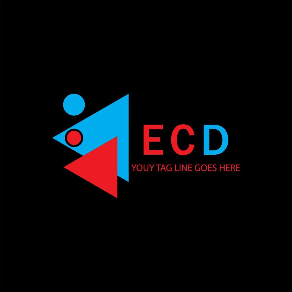 conception créative de logo de lettre ecd avec graphique vectoriel