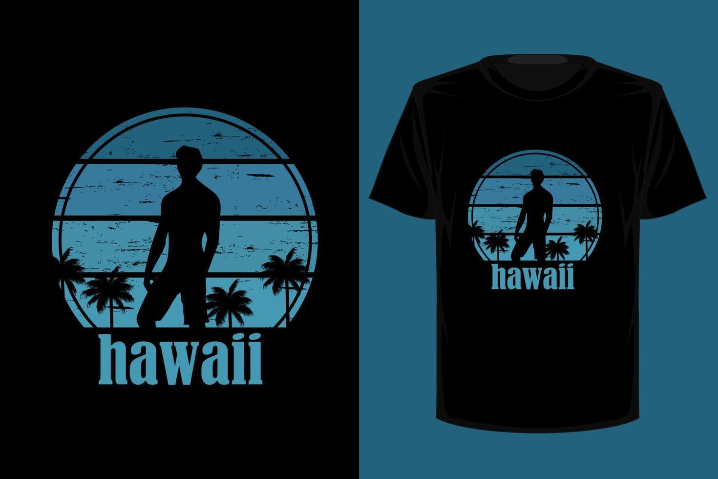 conception de t-shirt vintage rétro hawaii vecteur