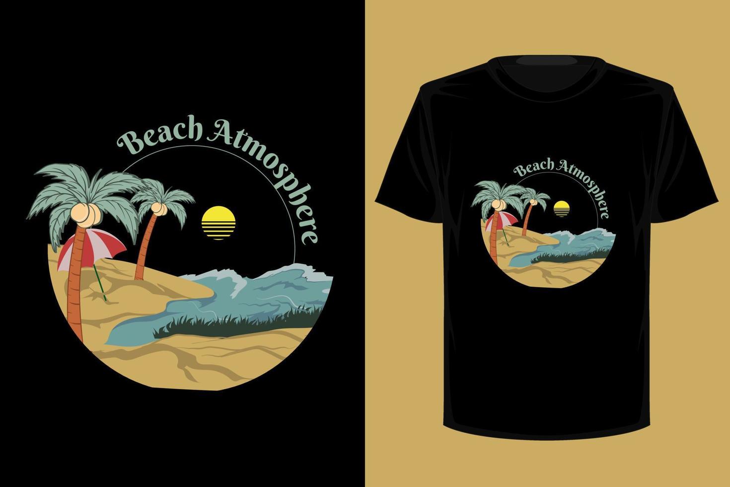 atmosphère de plage conception de t-shirt vintage rétro vecteur