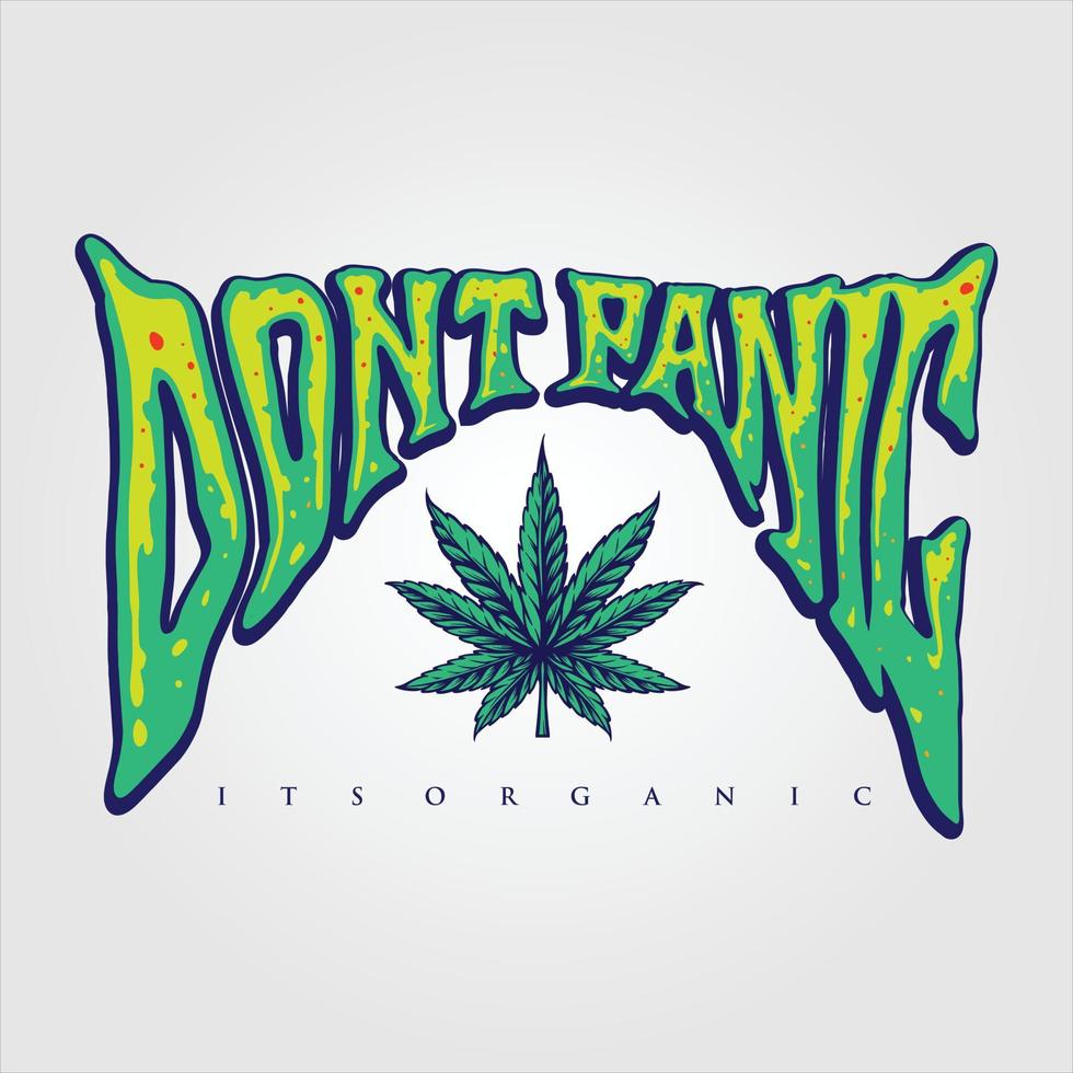 cannabis lettrage logo mascotte fleuri vecteur