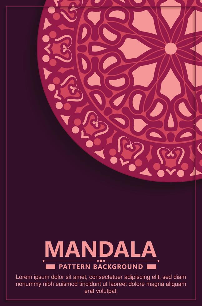 conception de couverture de mandala de couleur plate vecteur