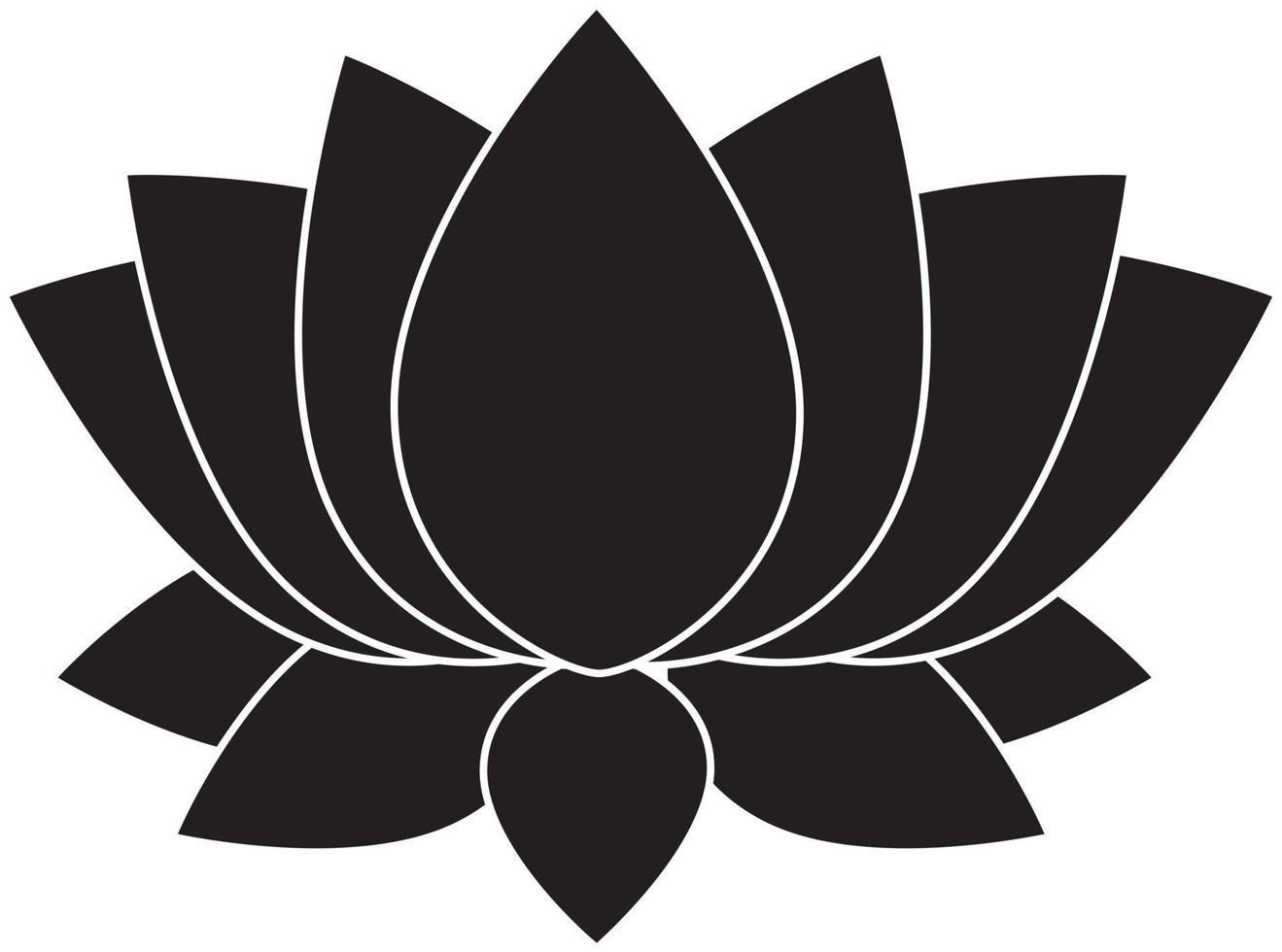 icône de fleur de fleur de lotus sur fond blanc. conception de style plat. signe de fleur de fleur de lotus. vecteur