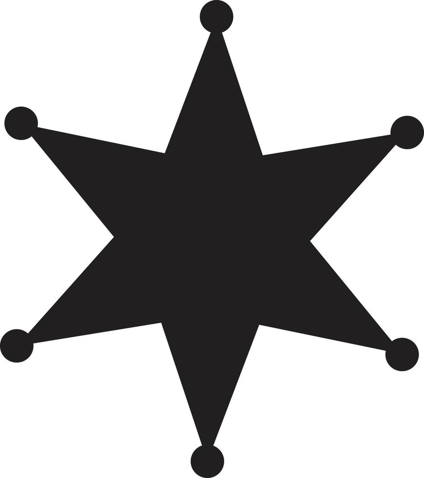 icône étoile de shérif sur fond blanc. icône étoile plate style.sheriff pour la conception, le logo, l'application, l'interface utilisateur de votre site Web. symbole d'étoile de shérif. signe d'étoile de shérif noir. vecteur