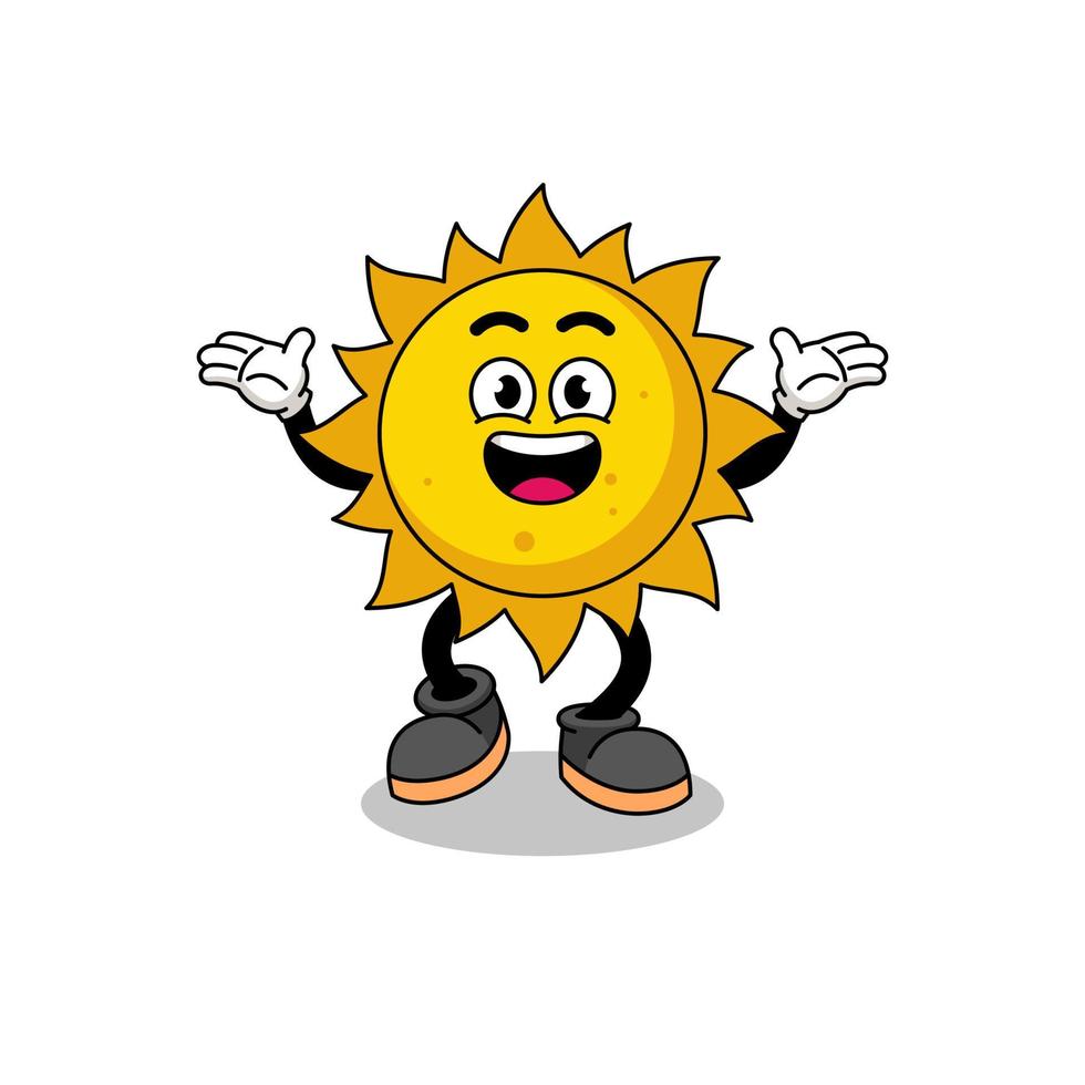 dessin animé du soleil à la recherche d'un geste heureux vecteur