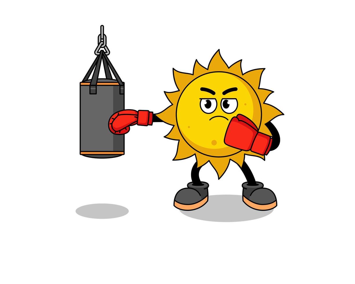 illustration du boxeur de soleil vecteur