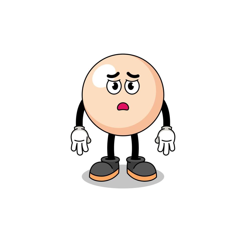 illustration de dessin animé de perle avec un visage triste vecteur