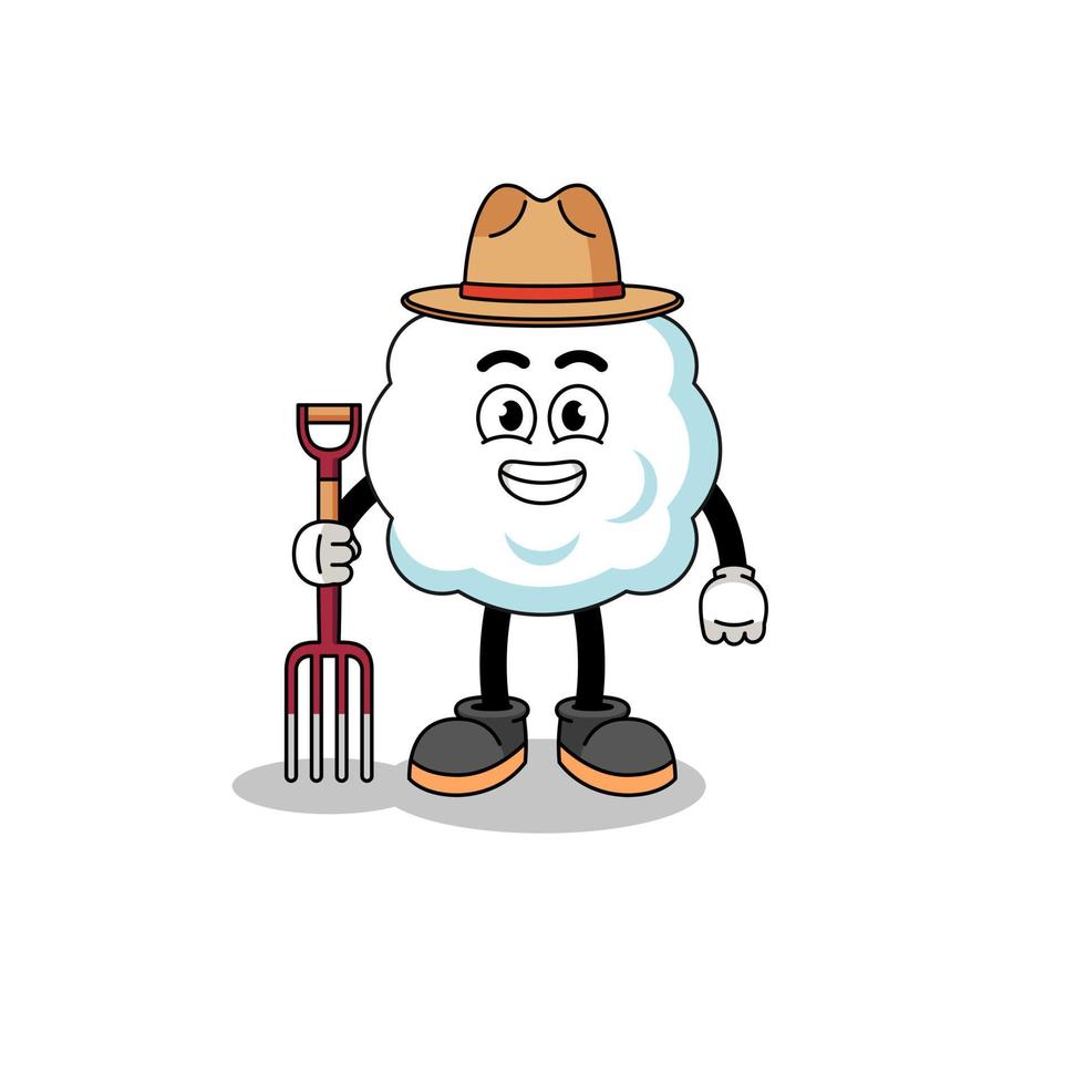 mascotte de dessin animé de fermier de nuage vecteur