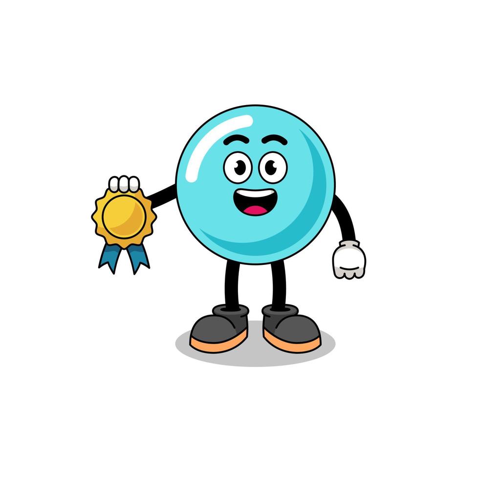 illustration de dessin animé de bulle avec médaille de satisfaction garantie vecteur