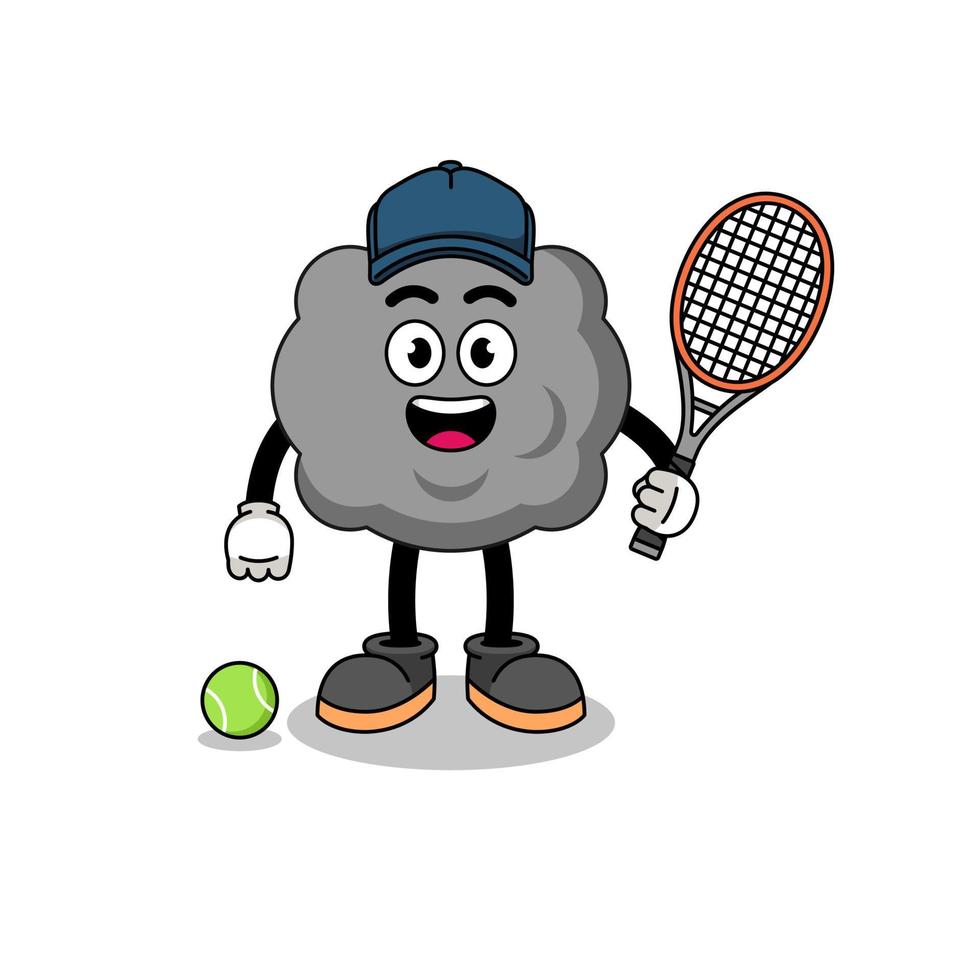 illustration de nuage sombre en tant que joueur de tennis vecteur