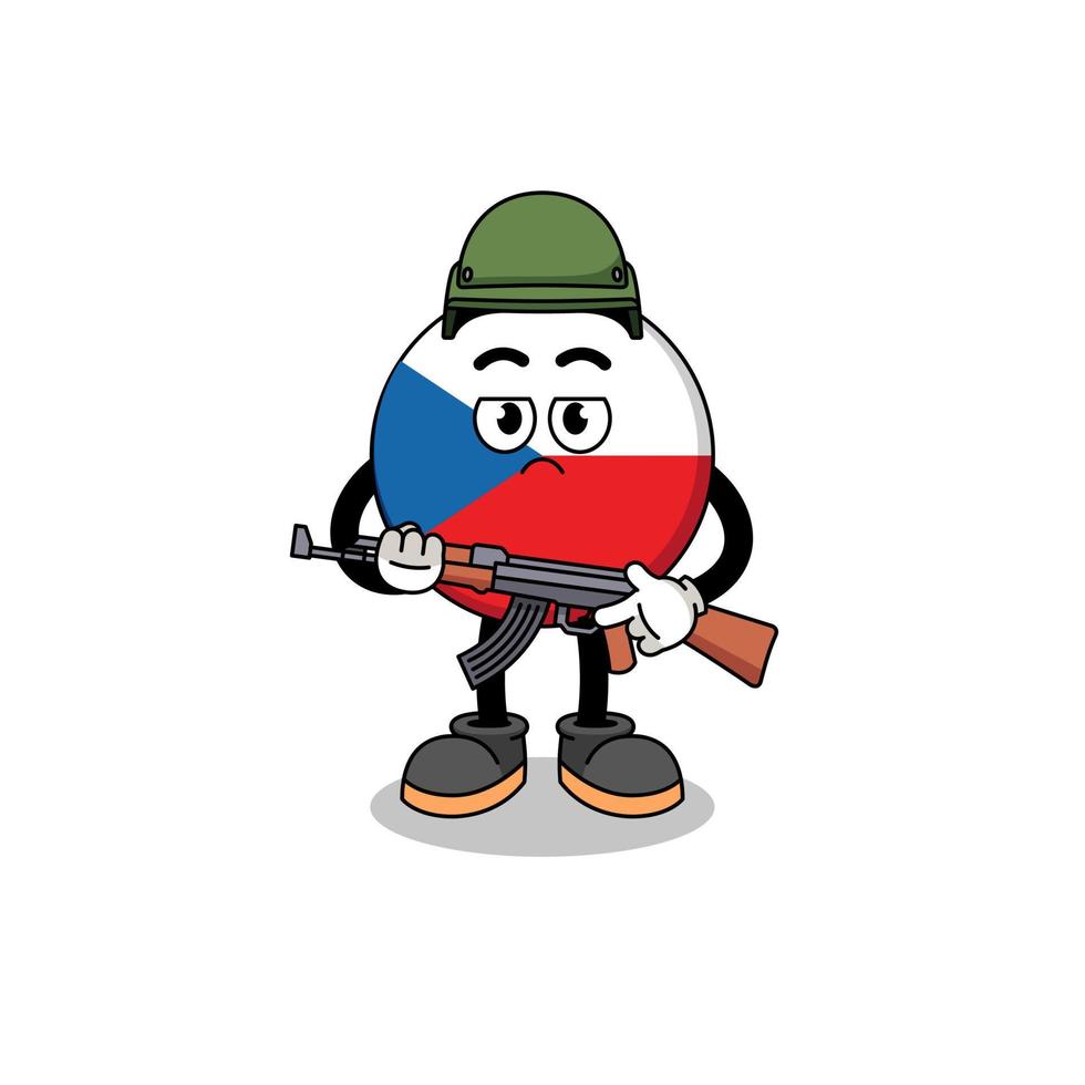 caricature d'un soldat de la république tchèque vecteur