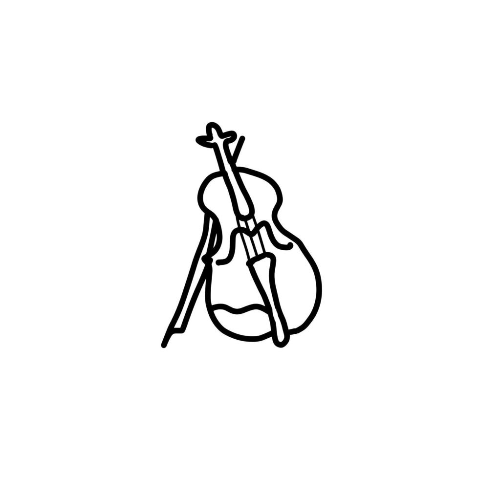 doodle de ligne organique dessinée à la main de divertissement dinstrument de musique keman vecteur