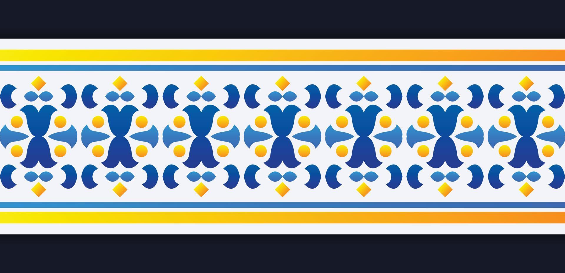 conception de motif de bordure de motif coloré vecteur