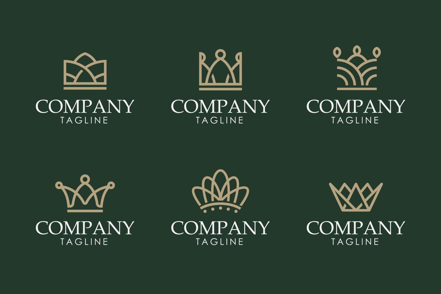 collection de logos de couronne vecteur