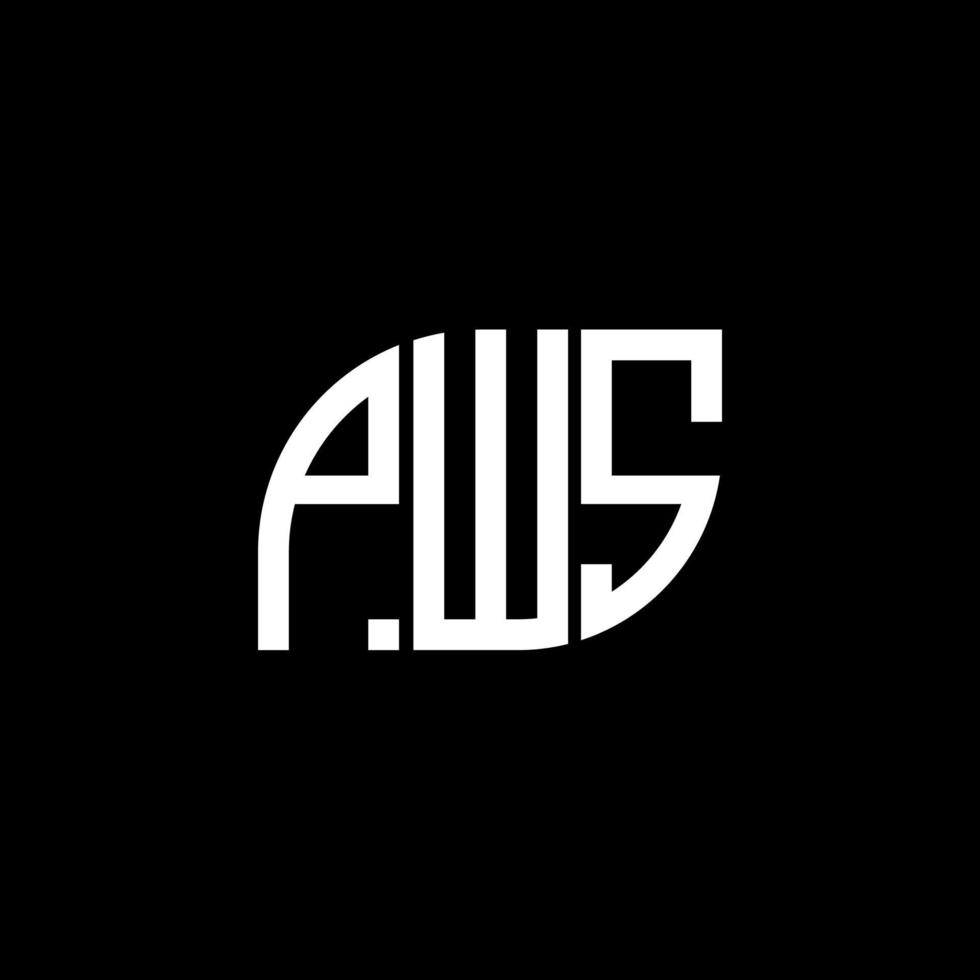 création de logo de lettre pws sur fond noir.concept de logo de lettre initiales créatives pws.conception de lettre vectorielle pws. vecteur