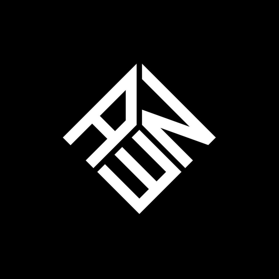création de logo de lettre awn sur fond noir. concept de logo de lettre initiales créatives awn. conception de lettre awn. vecteur
