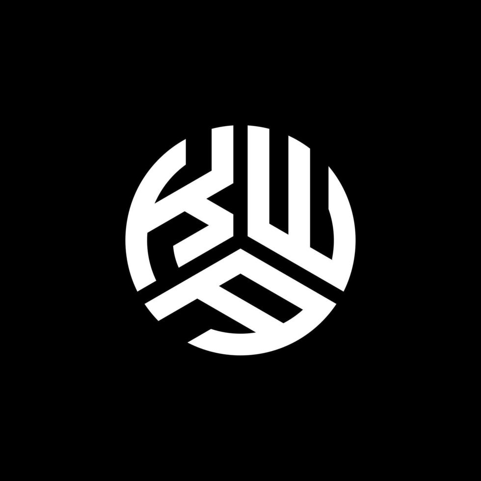 création de logo de lettre kwa sur fond noir. concept de logo de lettre initiales créatives kwa. conception de lettre kwa. vecteur
