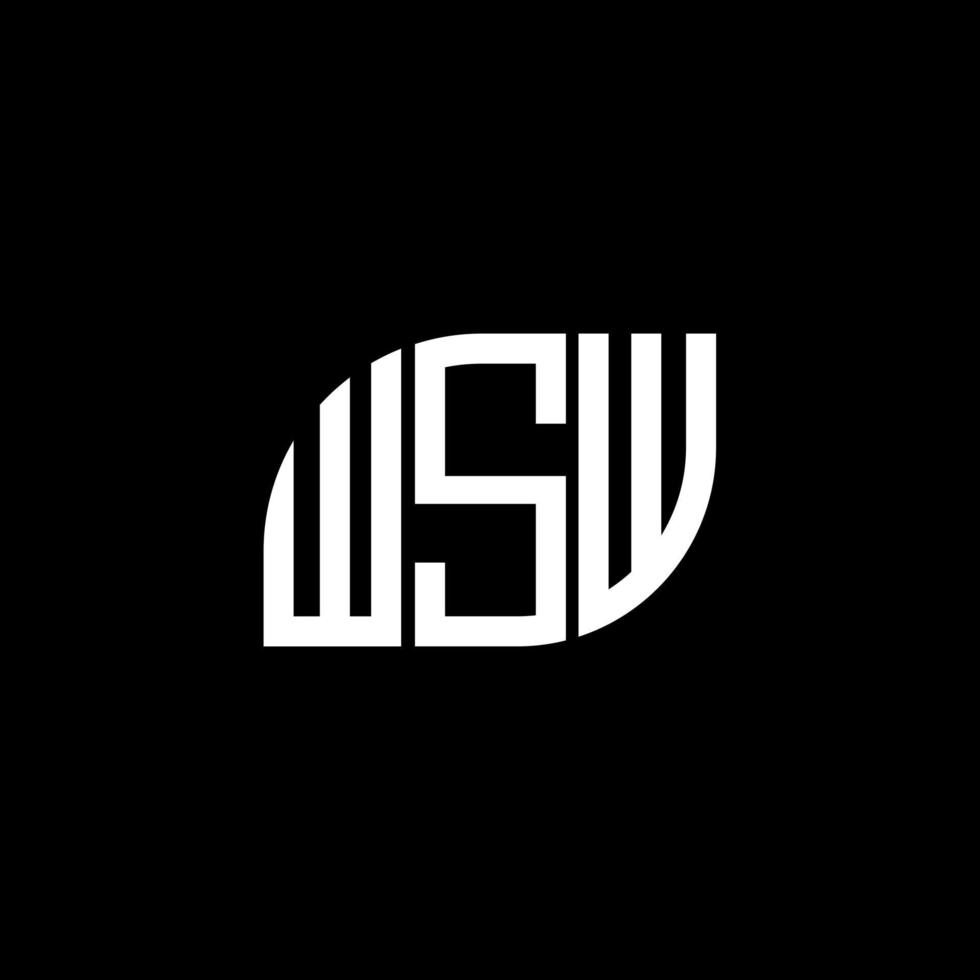création de logo de lettre wsw sur fond noir. ww concept de logo de lettre initiales créatives. conception de lettre wsw. vecteur