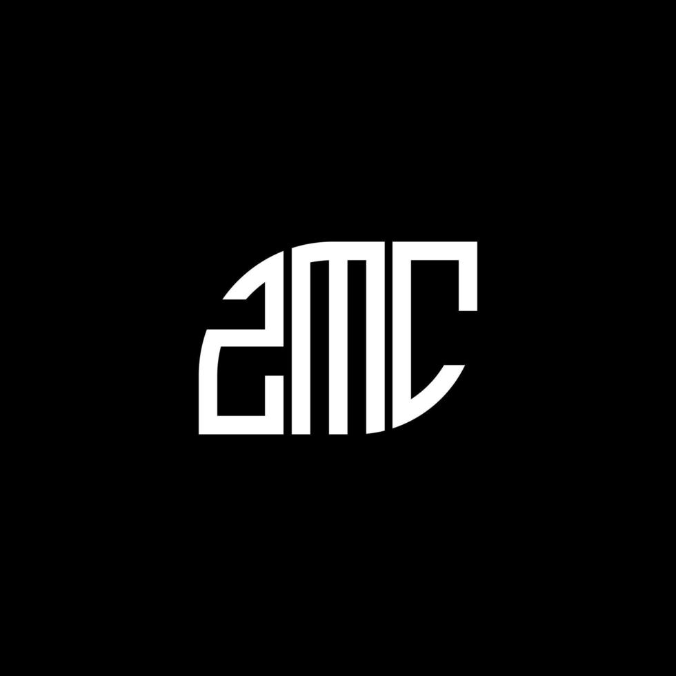 création de logo de lettre zmc sur fond noir. concept de logo de lettre initiales créatives zmc. conception de lettre zmc. vecteur