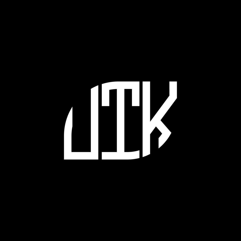 conception de lettre utk. création de logo de lettre utk sur fond noir. concept de logo de lettre initiales créatives utk. conception de lettre utk. création de logo de lettre utk sur fond noir. tu vecteur