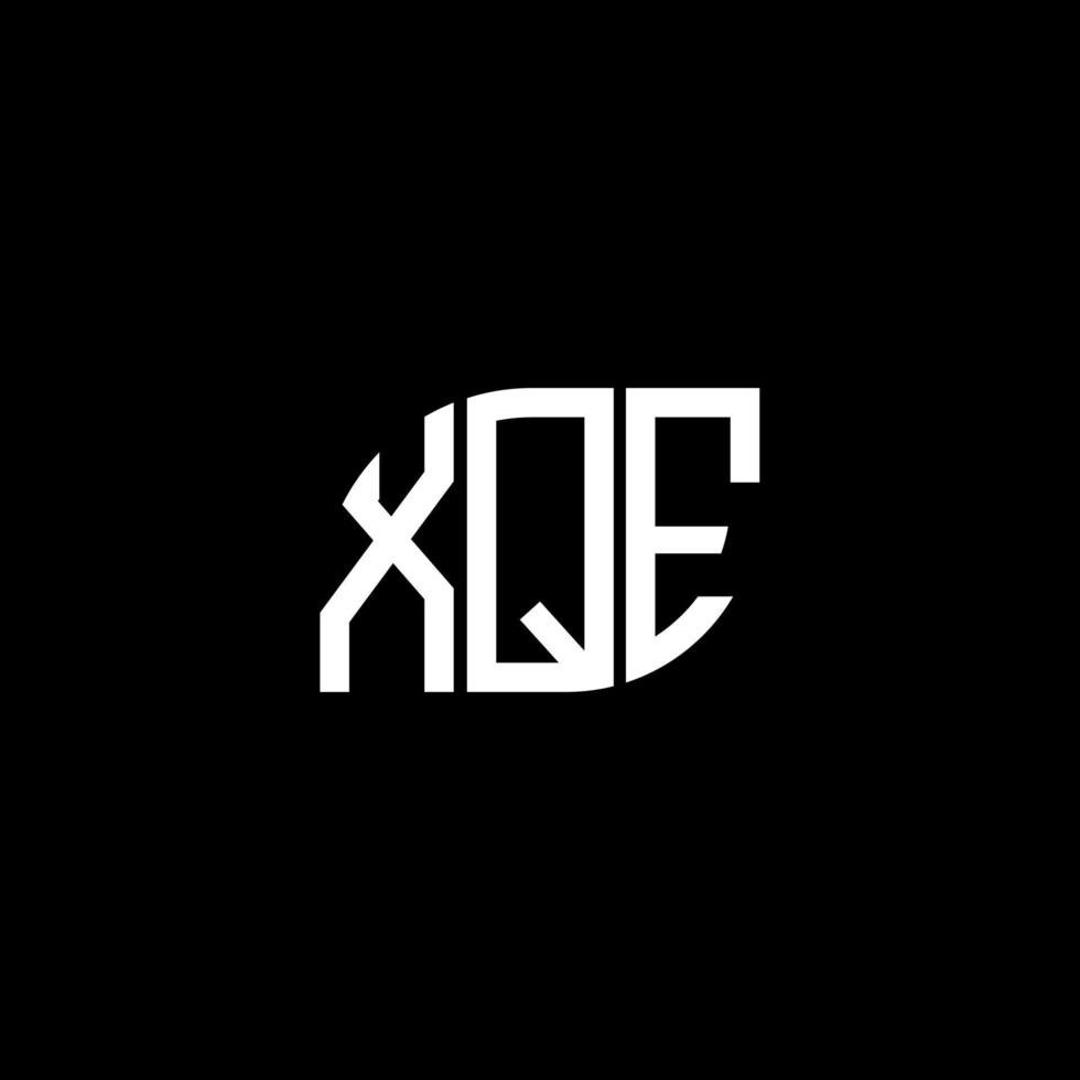 création de logo de lettre xqe sur fond noir. concept de logo de lettre initiales créatives xqe. conception de lettre xqe. vecteur