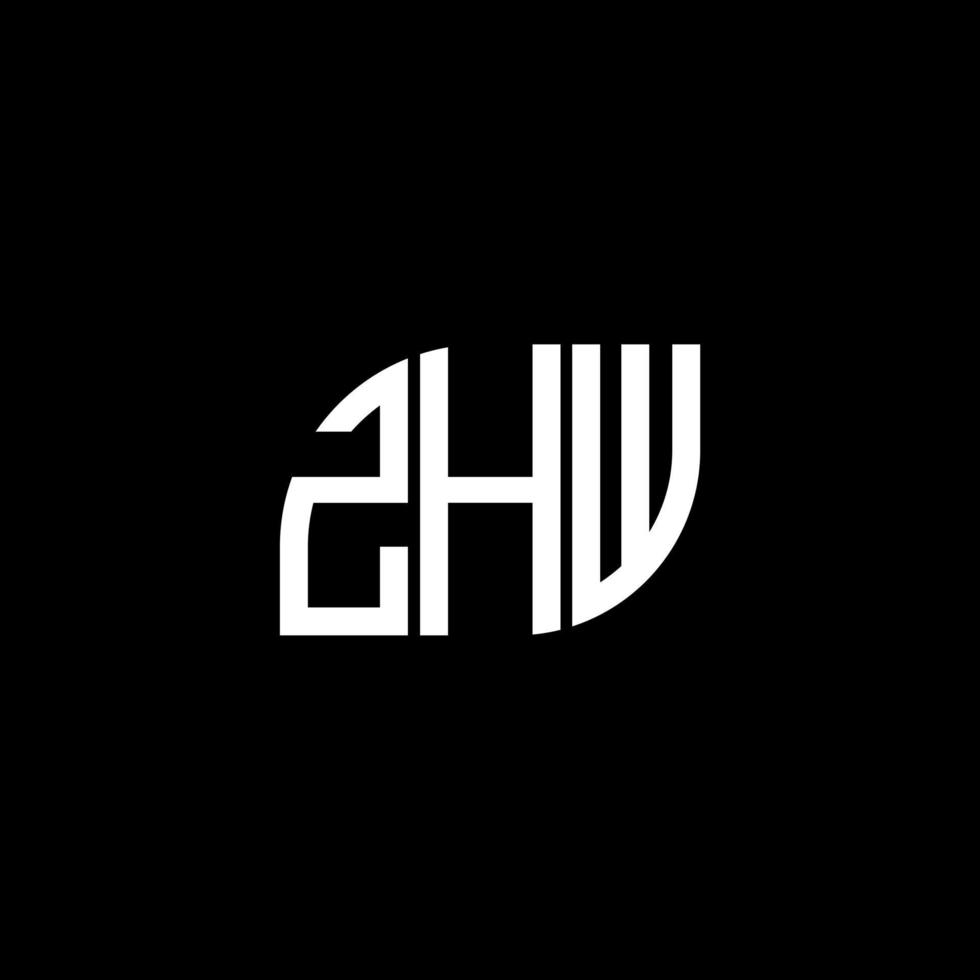 création de logo de lettre zhw sur fond noir. concept de logo de lettre initiales créatives zhw. conception de lettre zhw. vecteur