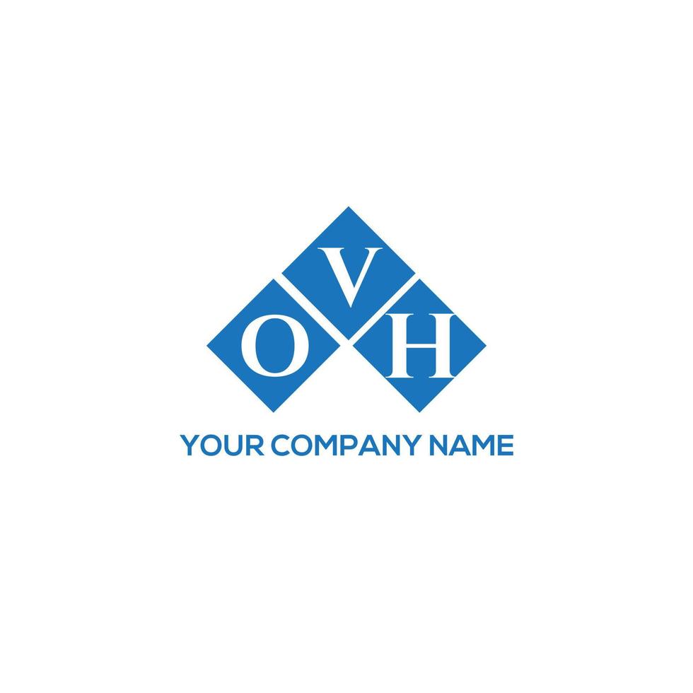 création de logo de lettre ovh sur fond blanc. concept de logo de lettre initiales créatives ovh. conception de lettre ovh. vecteur