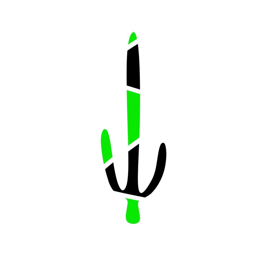illustration vectorielle d'un modèle de logo de plante de cactus. style de couleur rayé noir et vert. parfait pour les couvertures de livres, les logos Web et les plantes ornementales. vecteur