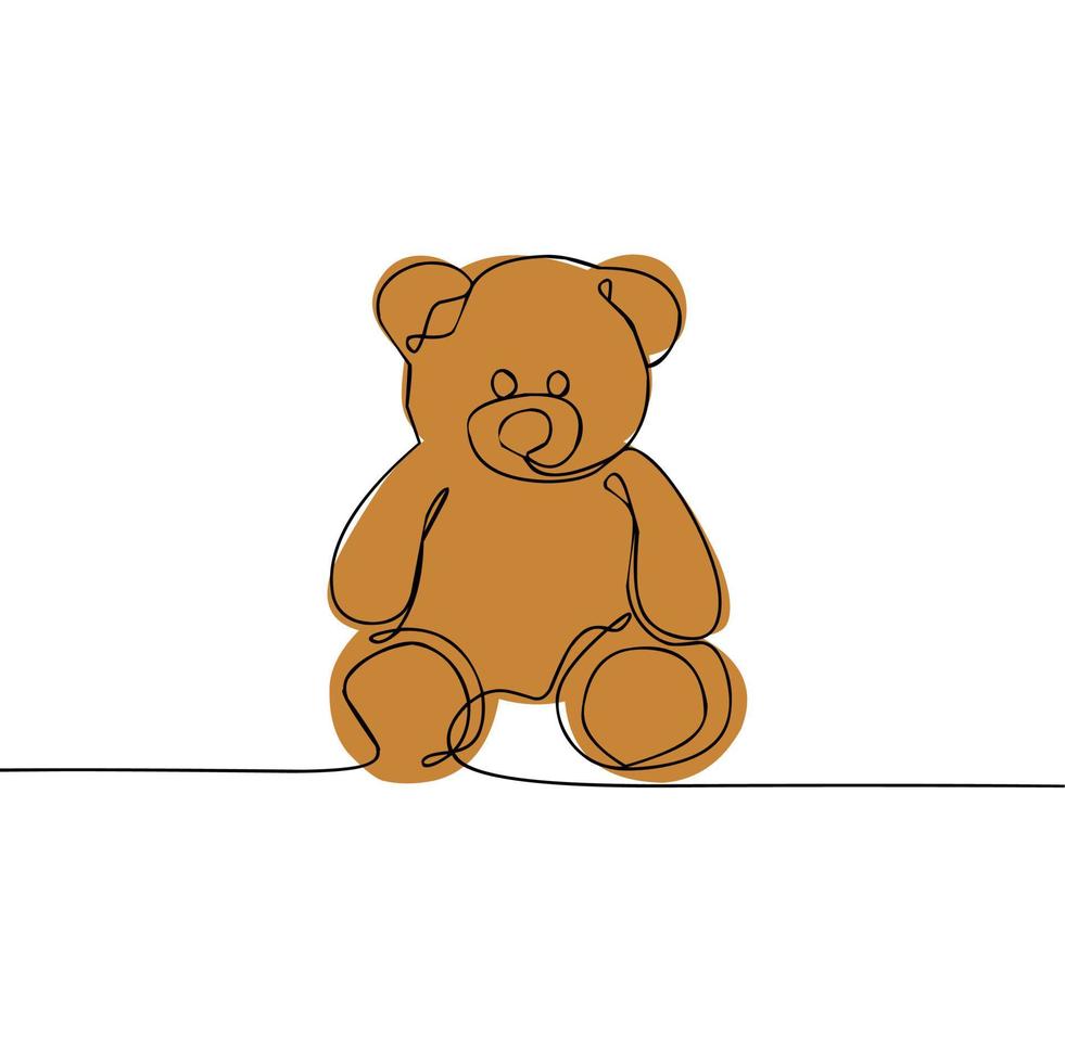 illustration vectorielle d'un ours en peluche. dans le style de