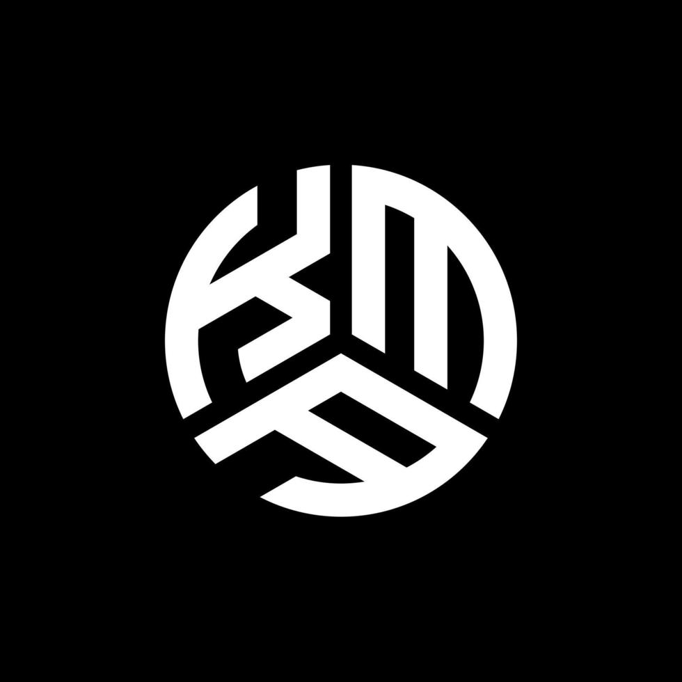 création de logo de lettre kma sur fond noir. concept de logo de lettre initiales créatives kma. conception de lettre kma. vecteur