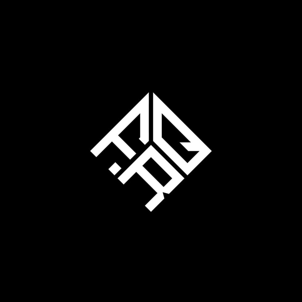 création de logo de lettre frq sur fond noir. concept de logo de lettre initiales créatives frq. conception de lettre frq. vecteur