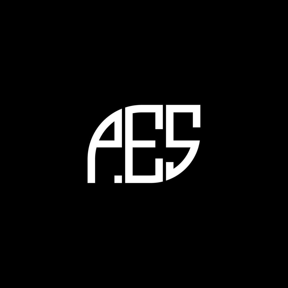 création de logo de lettre pes sur fond noir.concept de logo de lettre initiales créatives pes.conception de lettre vectorielle pes. vecteur