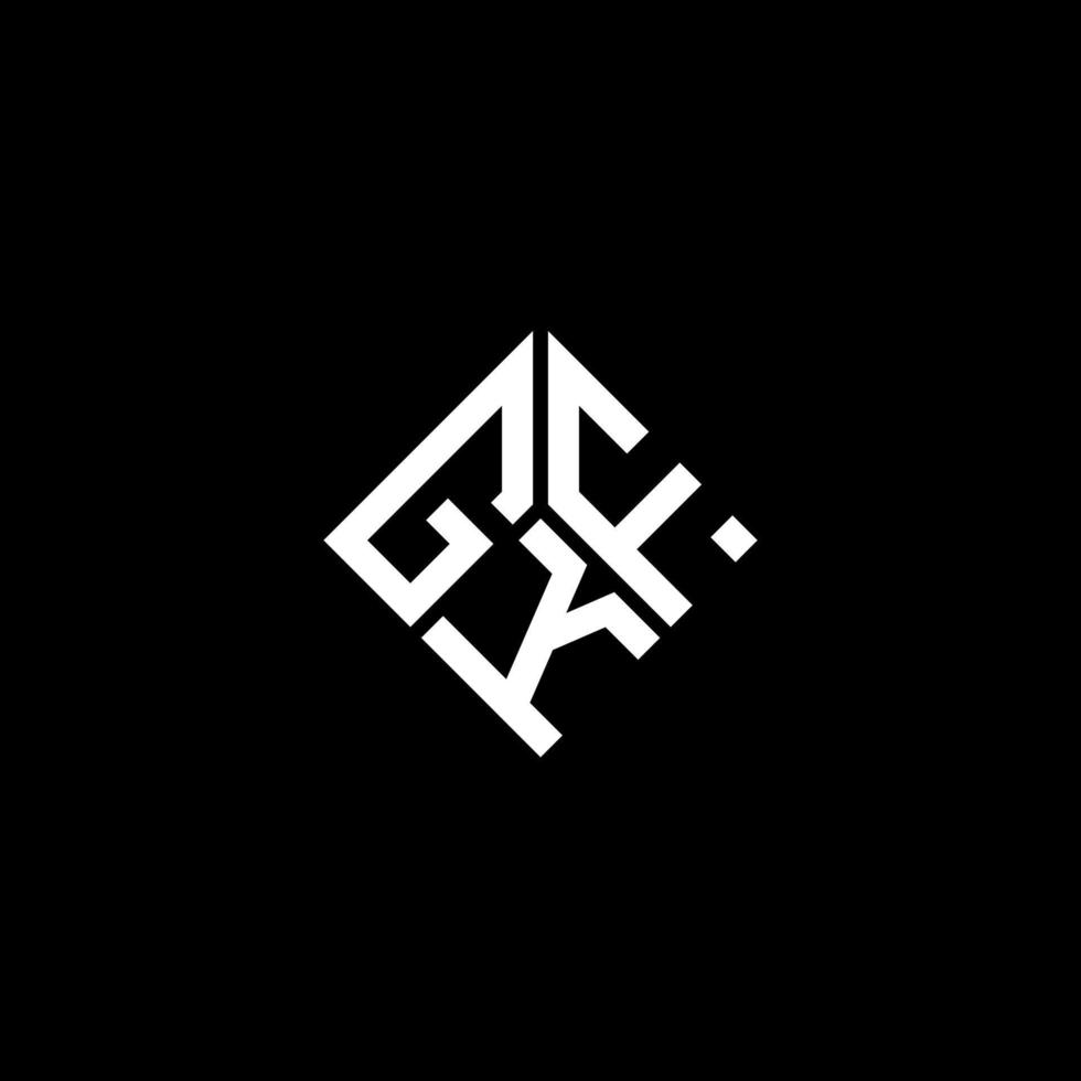 création de logo de lettre gkf sur fond noir. concept de logo de lettre initiales créatives gkf. conception de lettre gkf. vecteur