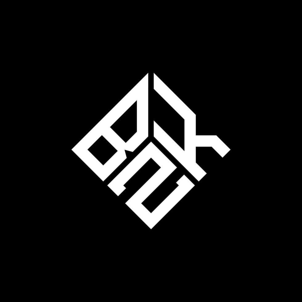 création de logo de lettre bzk sur fond noir. concept de logo de lettre initiales créatives bzk. conception de lettre bzk. vecteur