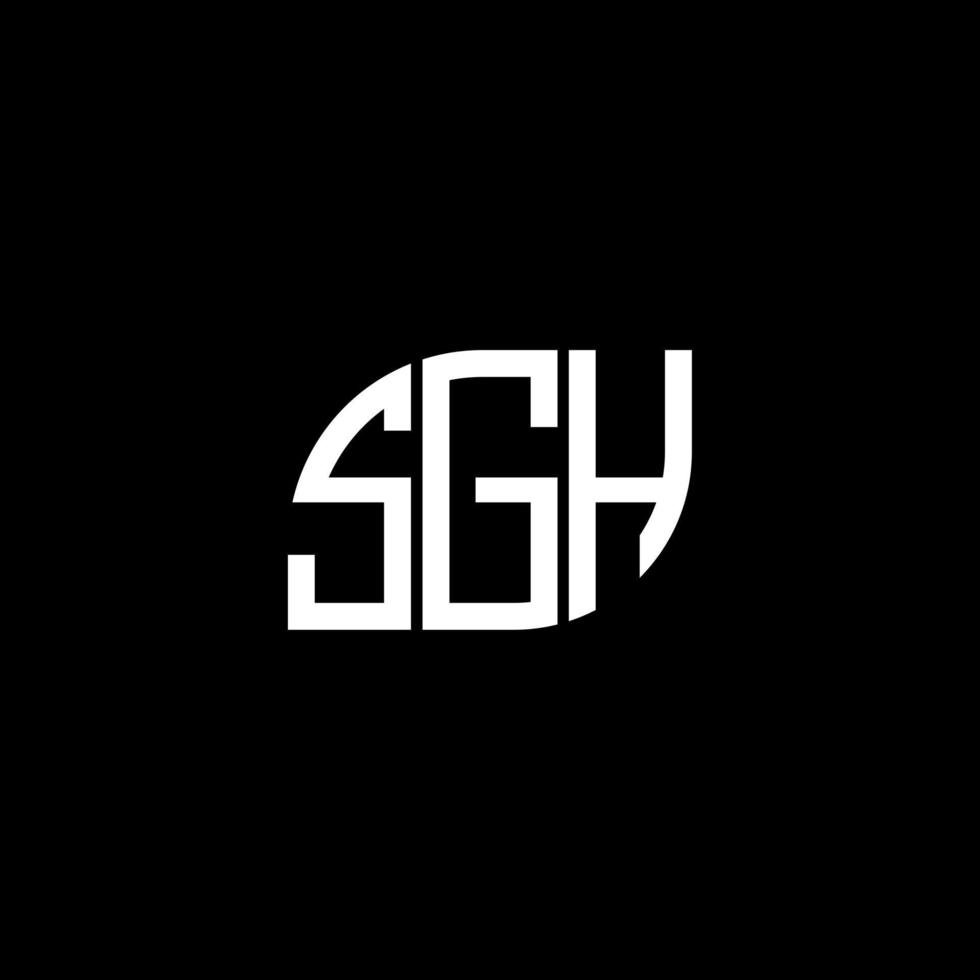 création de logo de lettre sgh sur fond noir. concept de logo de lettre initiales créatives sgh. conception de lettre sgh. vecteur