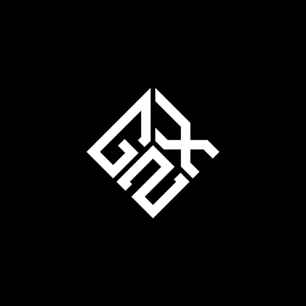 création de logo de lettre gzx sur fond noir. concept de logo de lettre initiales créatives gzx. conception de lettre gzx. vecteur