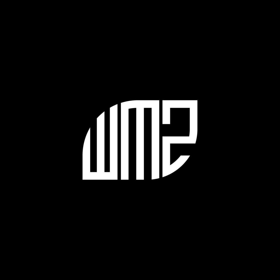 wmz lettre design.wmz lettre logo design sur fond noir. concept de logo de lettre initiales créatives wmz. wmz lettre design.wmz lettre logo design sur fond noir. w vecteur