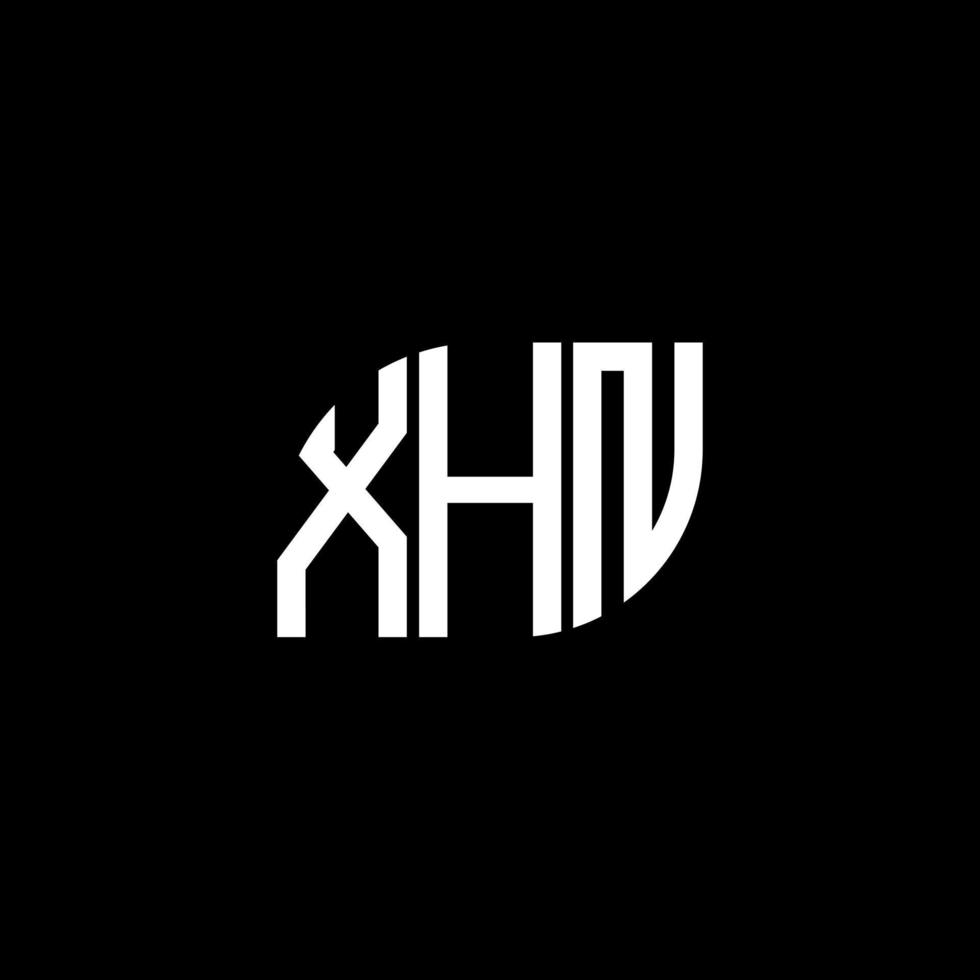 création de logo de lettre xhn sur fond noir. concept de logo de lettre initiales créatives xhn. conception de lettre xhn. vecteur