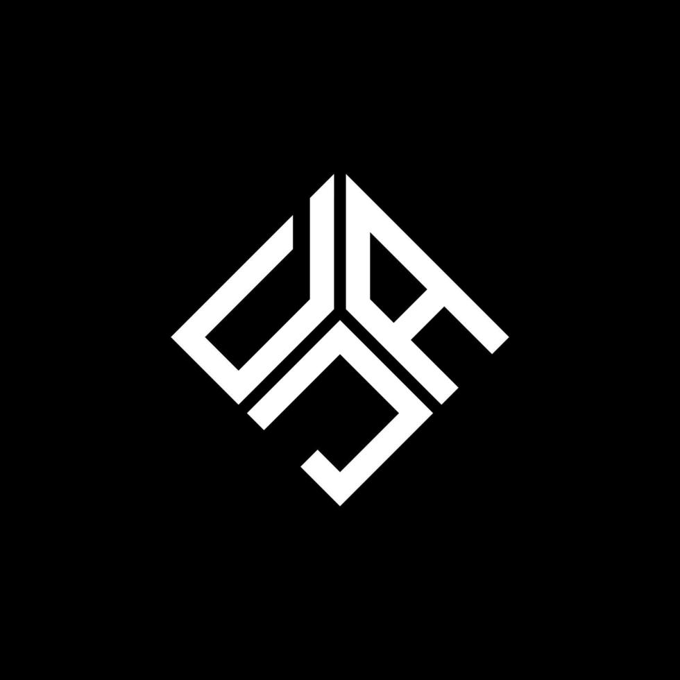création de logo de lettre dja sur fond noir. concept de logo de lettre initiales créatives dja. conception de lettre dja. vecteur