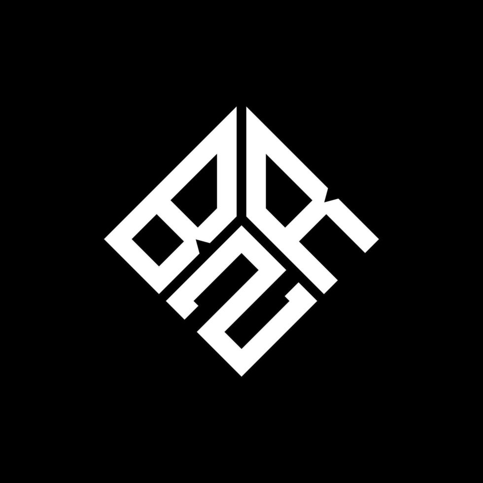 création de logo de lettre bzr sur fond noir. concept de logo de lettre initiales créatives bzr. conception de lettre bzr. vecteur