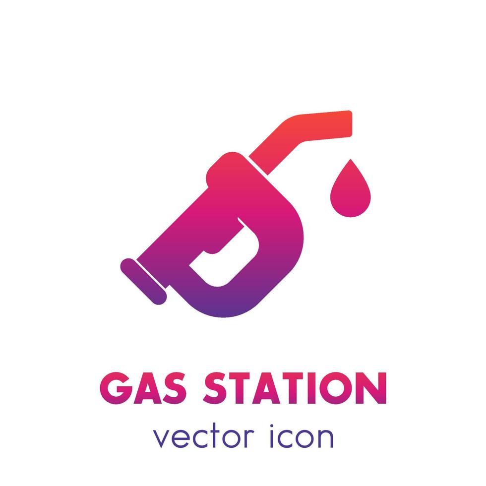 buse à essence, icône de la station-service sur blanc vecteur