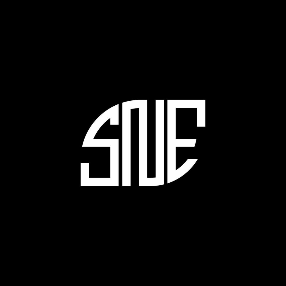 conception de lettre sne. création de logo de lettre sne sur fond noir. concept de logo de lettre initiales créatives sne. conception de lettre sne. création de logo de lettre sne sur fond noir. s vecteur