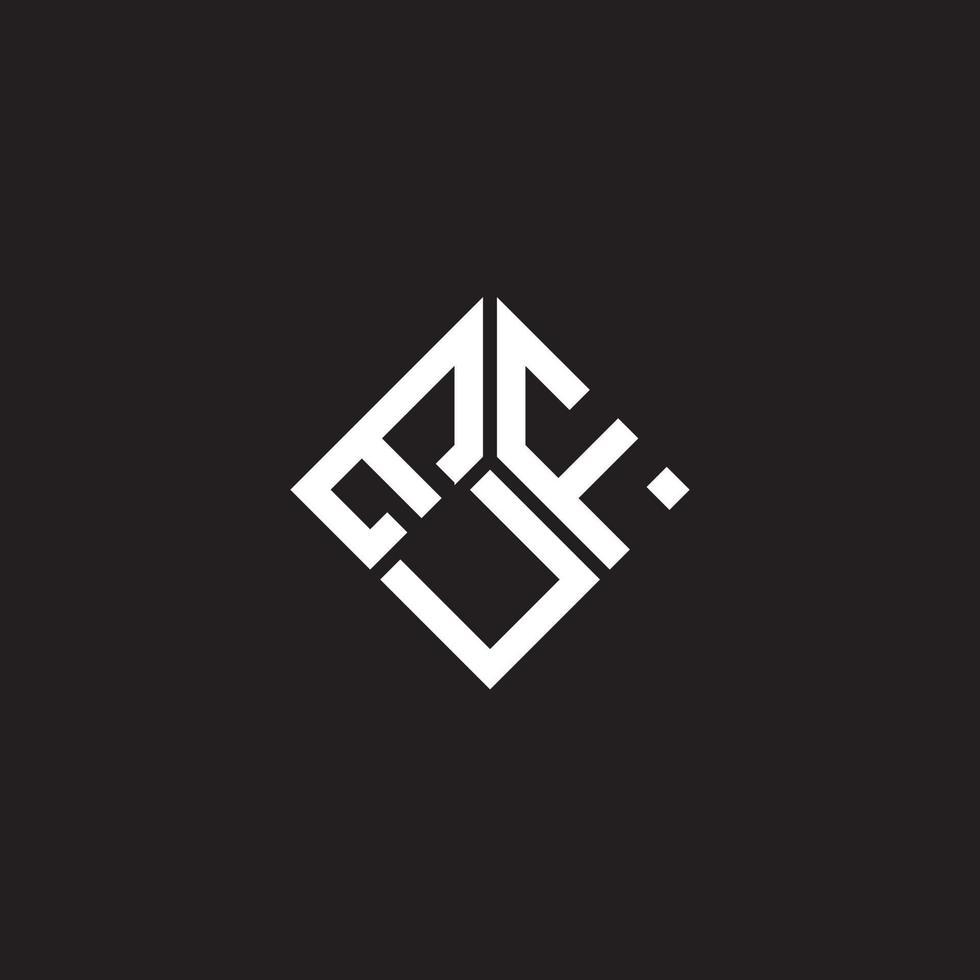 création de logo de lettre euf sur fond noir. concept de logo de lettre initiales créatives euf. conception de lettre euf. vecteur