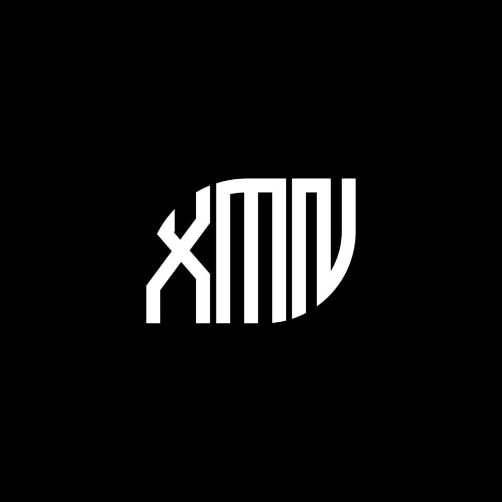 création de logo de lettre xmn sur fond noir. concept de logo de lettre initiales créatives xmn. conception de lettre xmn. vecteur