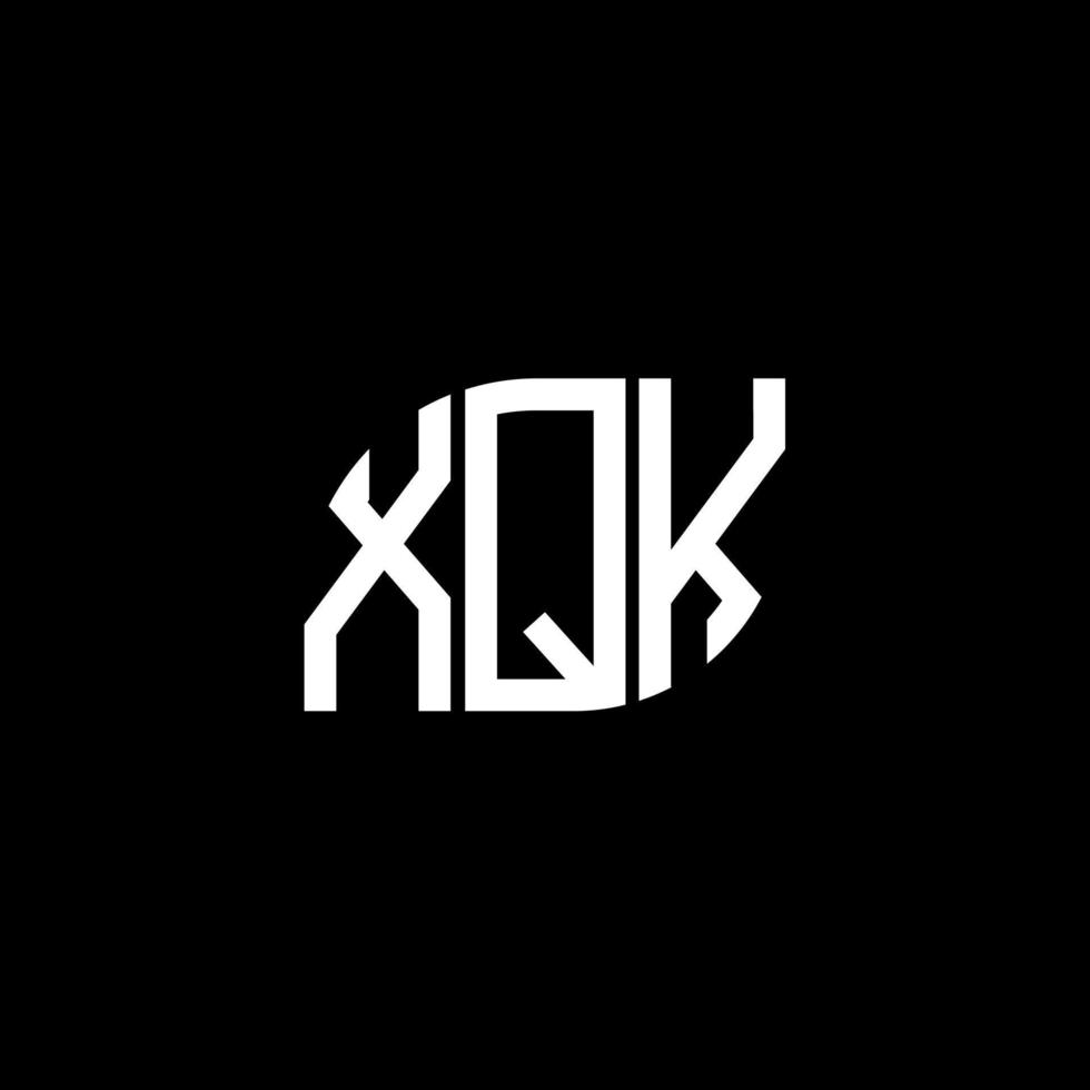 création de logo de lettre xqk sur fond noir. concept de logo de lettre initiales créatives xqk. conception de lettre xqk. vecteur