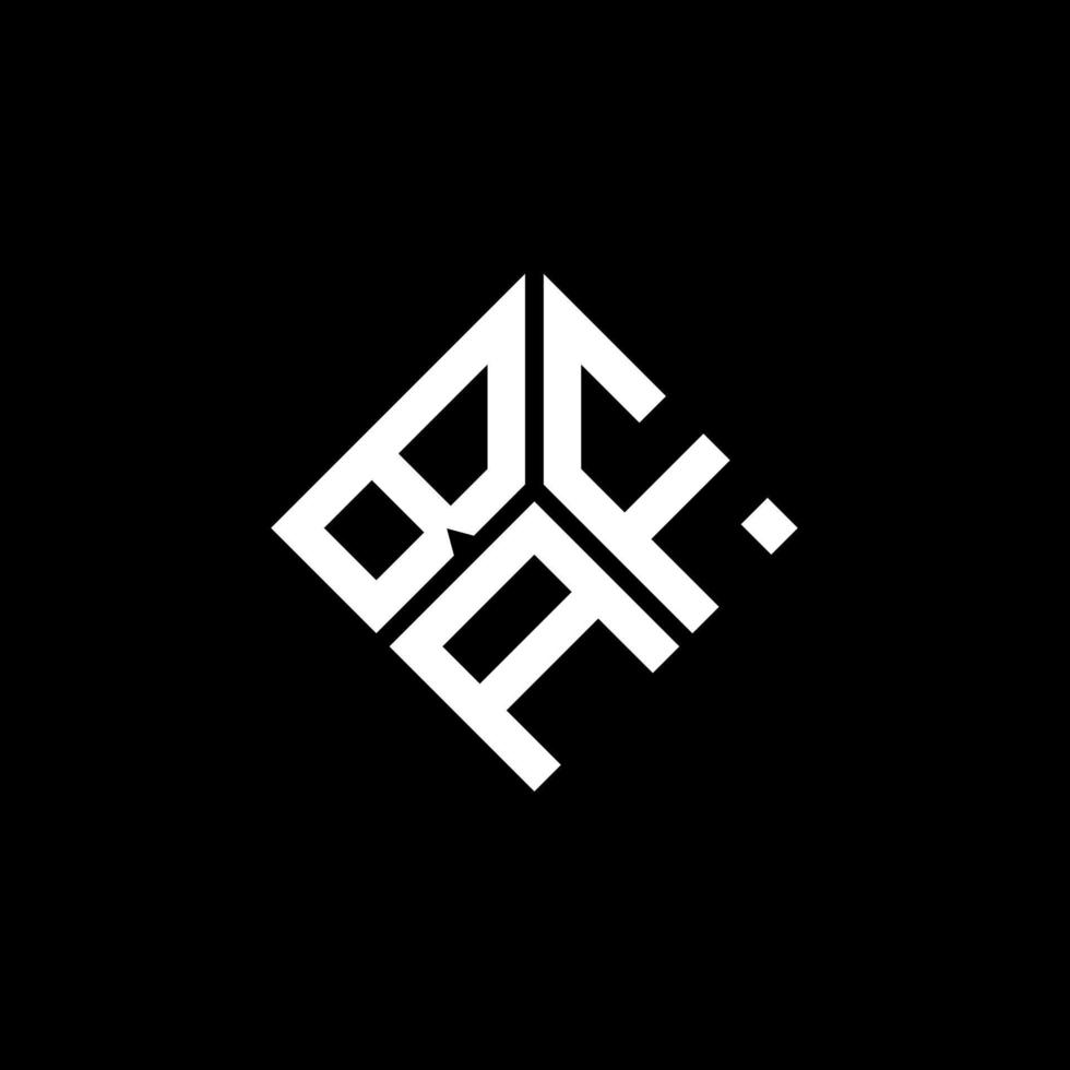 création de logo de lettre baf sur fond noir. concept de logo de lettre initiales créatives baf. conception de lettre baf. vecteur