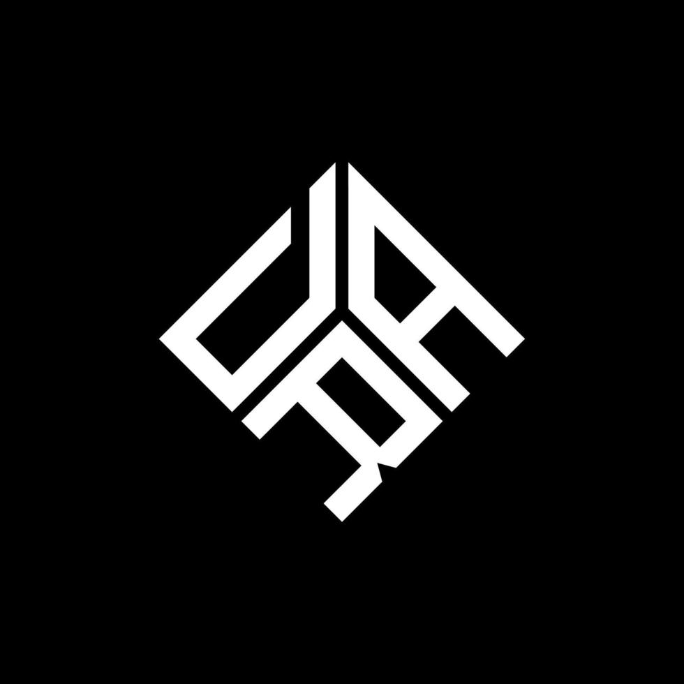 création de logo de lettre dra sur fond noir. concept de logo de lettre initiales créatives dra. conception de lettre dra. vecteur