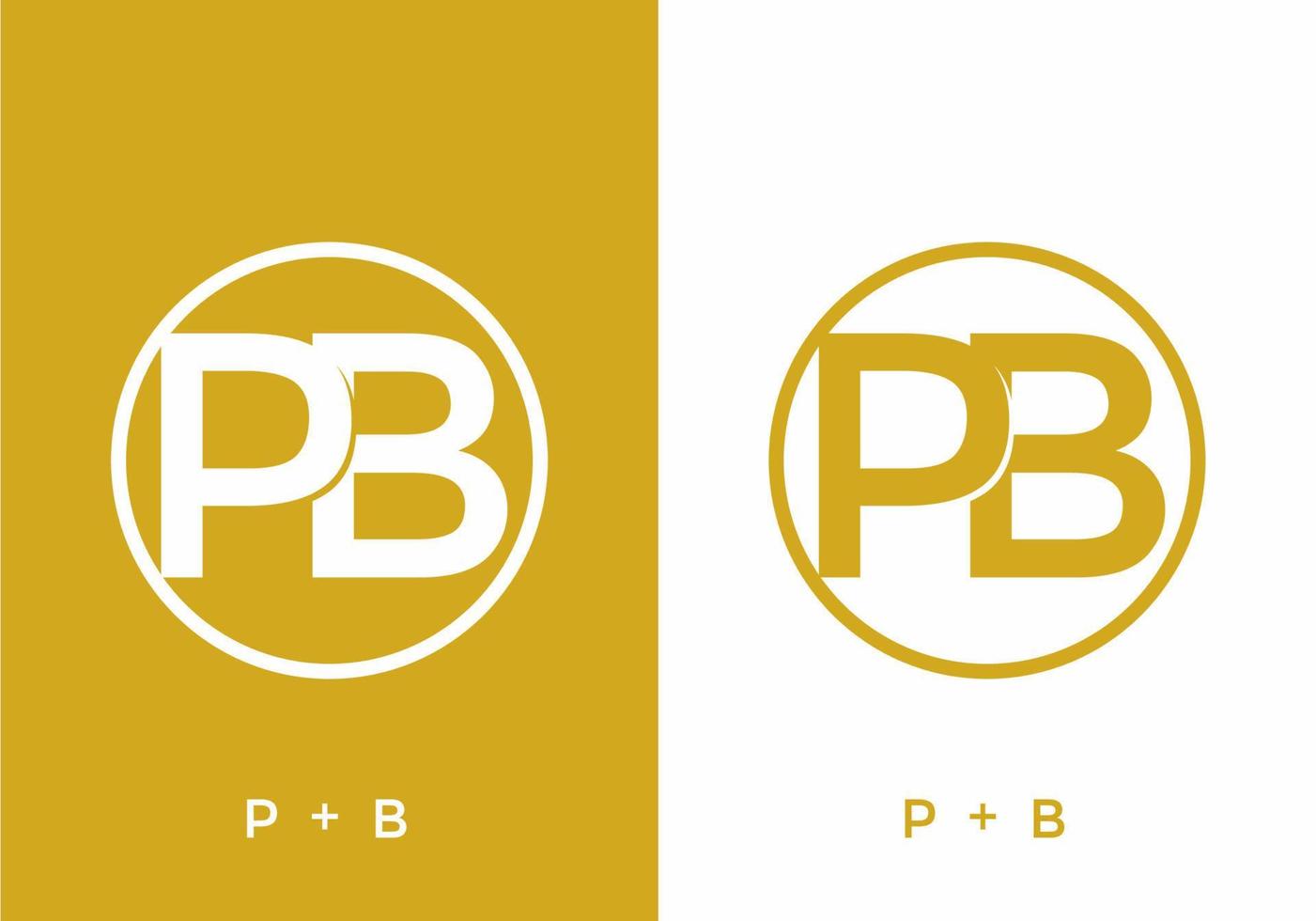 couleur jaune et blanche de la lettre initiale pb vecteur