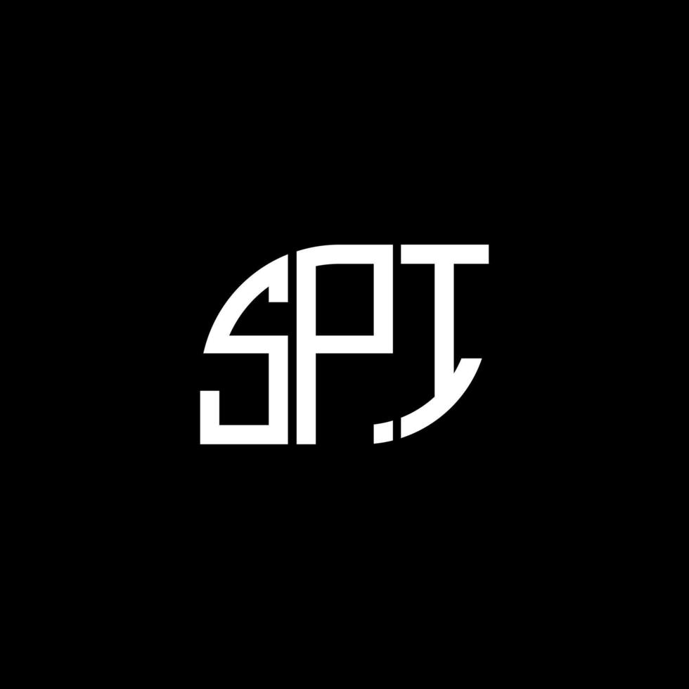 création de logo de lettre spi sur fond noir. concept de logo de lettre initiales créatives spi. conception de lettre spi. vecteur